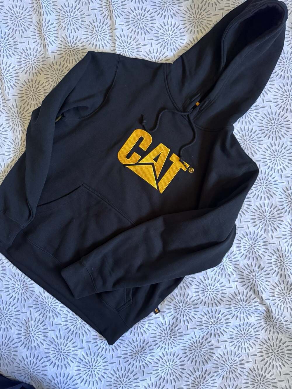 Caterpillar CAT Trademark Hooded Sweatshirt Black and Yellow